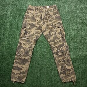 Must Way Paratrooper Cargo Pants Men 32x29 Beige Camo Utility Straight Cut 90s